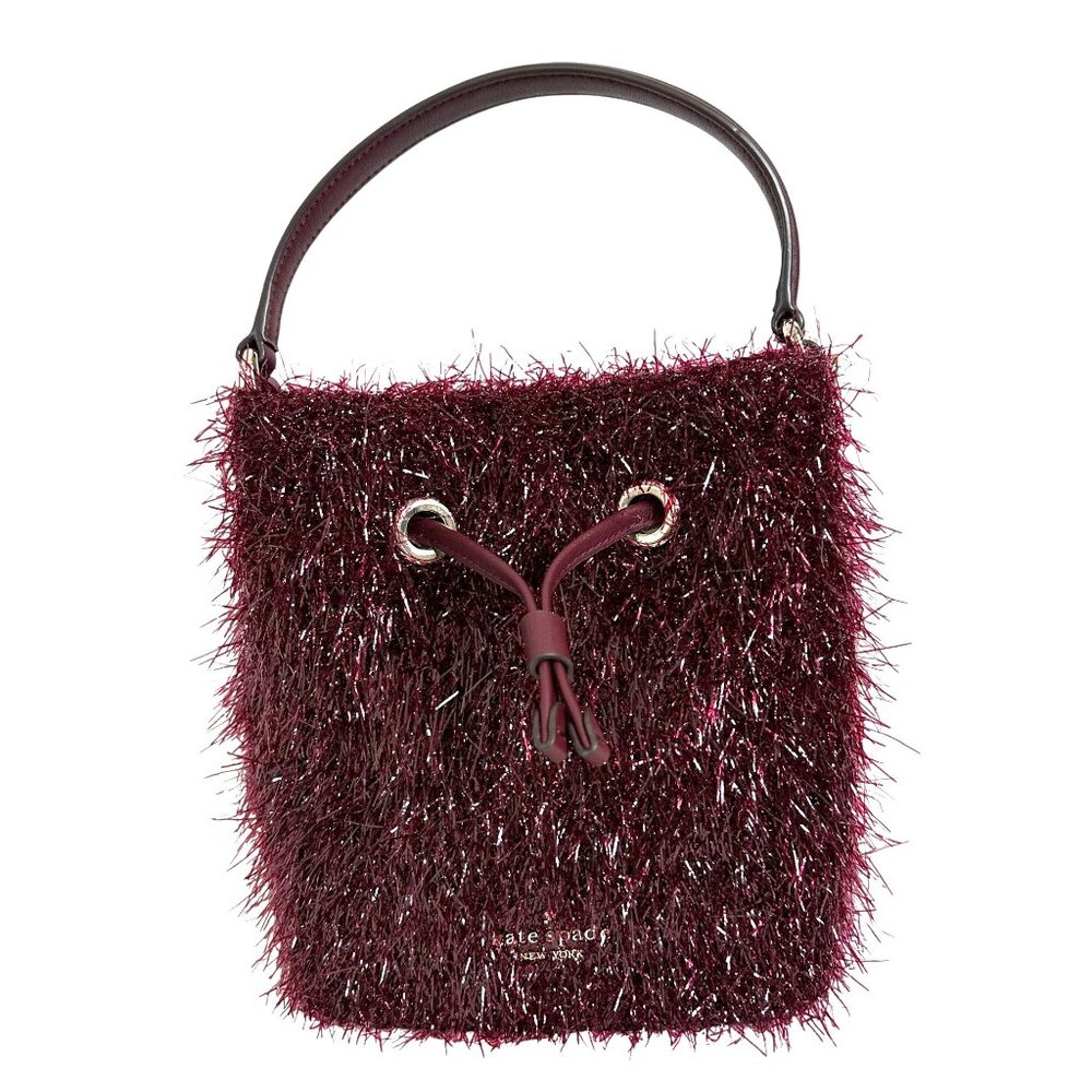 Kate Spade Like TINSEL Burgundy Small Bucket Handbag